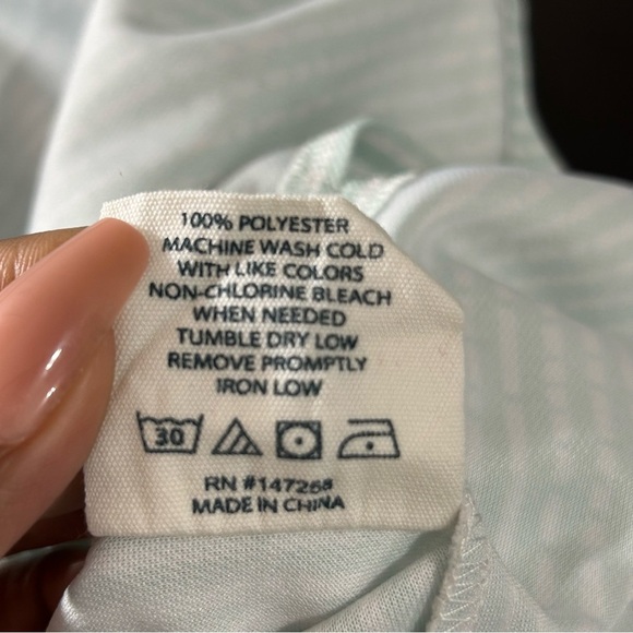 Simply Southern Polo Dress Color Is Glass Mint Navy Size Small Spring Summer - Picture 6 of 9